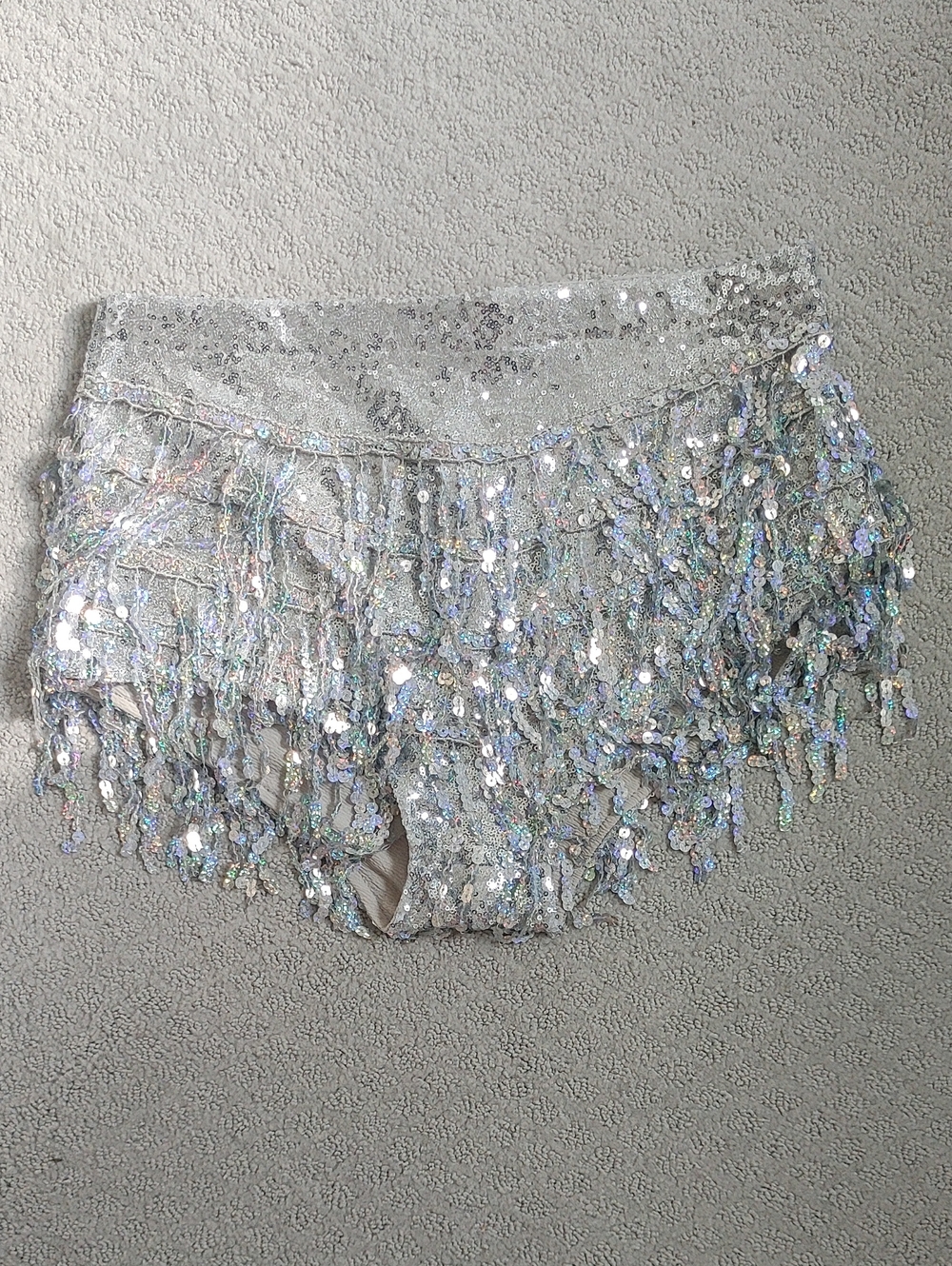 Dolls Kill Elsie & Fred XL Silver Sequin La Bamba Shorts